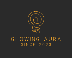 Luminosity - Gold Bulb Lamp logo design