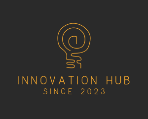 Incubator - Gold Bulb Lamp logo design