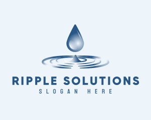 Water Droplet Ripple logo design