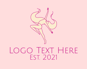 Lady Gymnast Sports  logo design