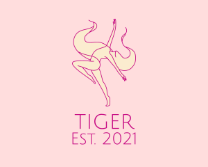 Lady Gymnast Sports  logo design