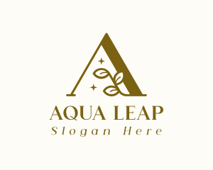 Natural Leaf Letter A logo design