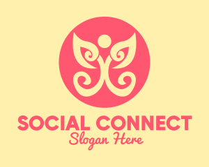 Social - Fancy Social Butterfly logo design