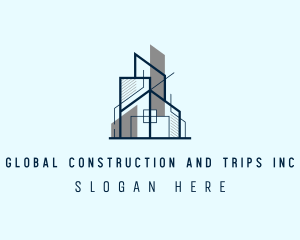 Establishment - House Building Cityscape logo design
