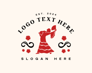 Cultural - Female Flamenco Dancer logo design