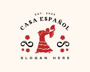 Spanish - Female Flamenco Dancer logo design