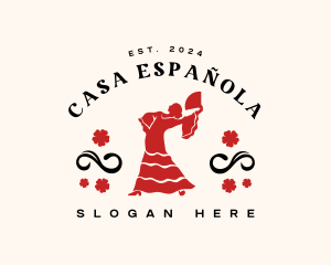 Spanish - Female Flamenco Dancer logo design