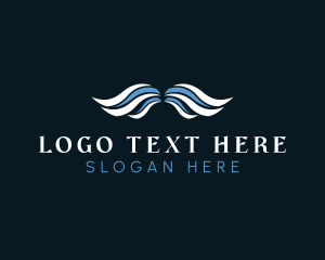 Aqua - Water Wave Wings logo design