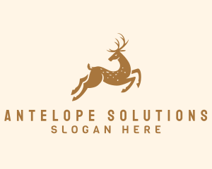 Antelope - Gold Deluxe Deer logo design