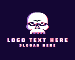 Tech - Gorilla Gaming Glitch Skull logo design