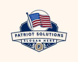 Veteran Patriotic Flag logo design