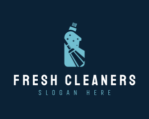 Sanitation Cleaner Tools logo design