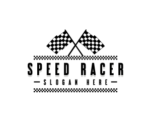 Racecar - Race Flag Competition logo design