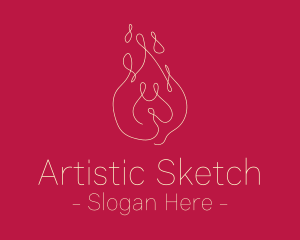 Drawing - Monoline Fire Drawing logo design