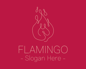 Burning - Monoline Fire Drawing logo design
