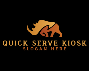 Wild Safari Rhinoceros logo design