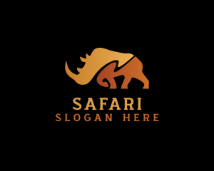Wild Safari Rhinoceros logo design