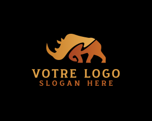 Gym - Wild Safari Rhinoceros logo design
