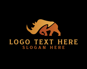 Strong - Wild Safari Rhinoceros logo design