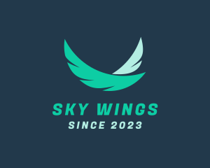 Wings Feather Airline  logo design