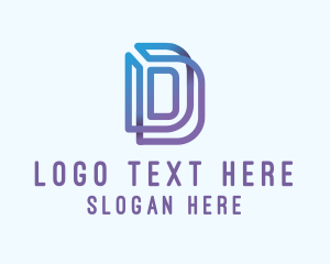 Software - Creative Gradient Letter D logo design