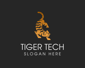 Modern Crouch Tiger logo design