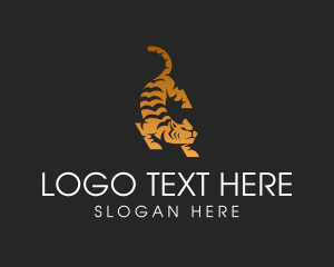 Restaurant - Modern Crouch Tiger logo design