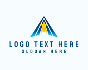 Geo - Shooting Star Logistics Letter A logo design