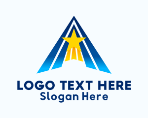 Route - Shooting Star Logistics Letter A logo design