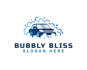 Cleaning Bubble Carwash logo design