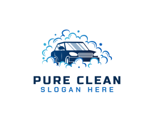 Cleaning Bubble Carwash logo design