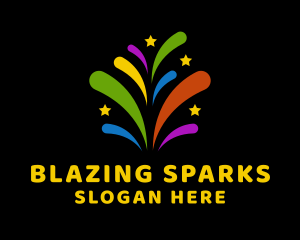 Pyrotechnics - Festive Fireworks Display logo design