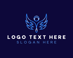 Memorial - Angel Halo Wings logo design