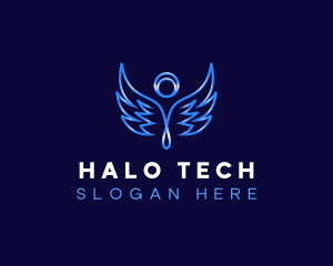 Halo - Angel Halo Wings logo design