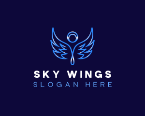 Angel Halo Wings logo design