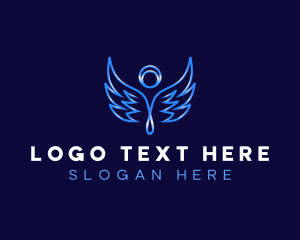 Lent - Angel Halo Wings logo design