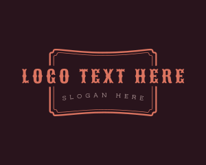 Rustic Cowboy Saloon Banner Logo