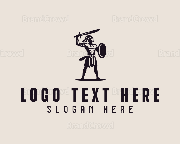 Male Sword Fighter Logo