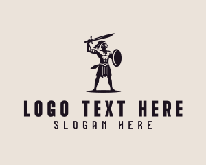 Avatar - Male Sword Fighter logo design