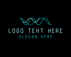Application - Tech Cyberspace Waves logo design