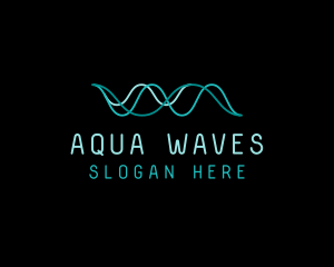 Waves - Tech Cyberspace Waves logo design
