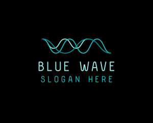 Tech Cyberspace Waves logo design