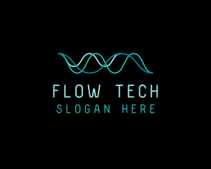 Tech Cyberspace Waves logo design