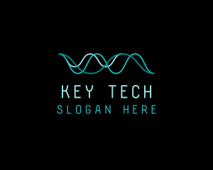 Tech Cyberspace Waves logo design