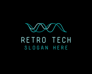 Tech Cyberspace Waves logo design