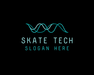 Tech Cyberspace Waves logo design