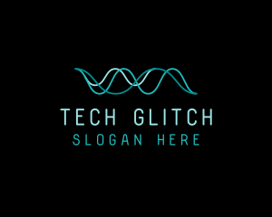 Tech Cyberspace Waves logo design