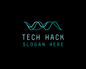 Tech Cyberspace Waves logo design