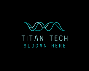 Tech Cyberspace Waves logo design