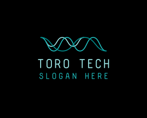 Tech Cyberspace Waves logo design